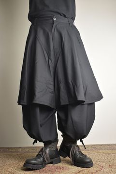 Layerd Super Wide Sarouel"Black" / レイヤードスーパーワイドサルエル"ブラック"