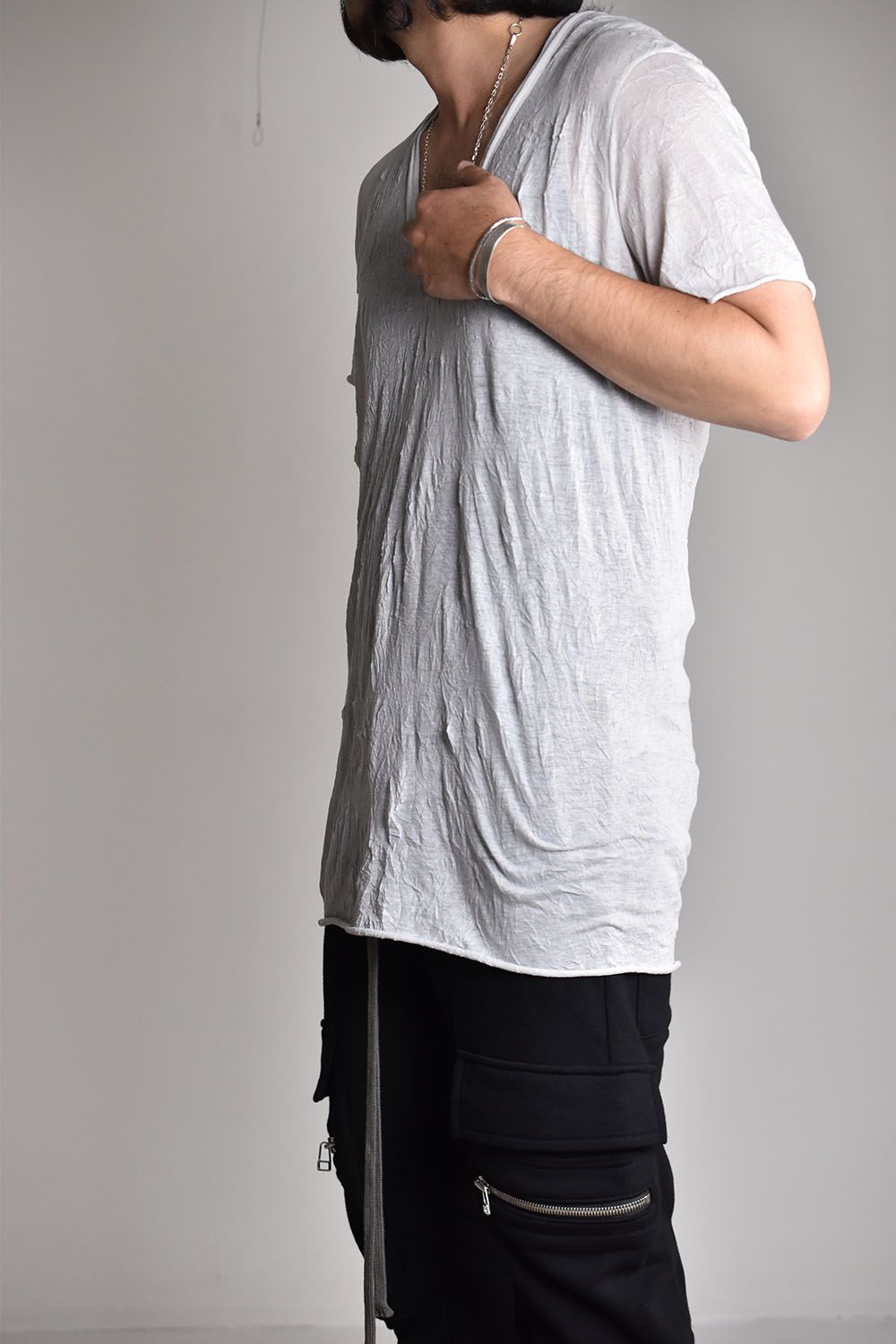 《2026SS先行予約》Gauze Washer V Neck Tee"Black/White/Ivory/Beige/Grey" / ガーゼワッシャーVネックTee"ブラック/ホワイト/アイボリー/ベージュ/グレー"