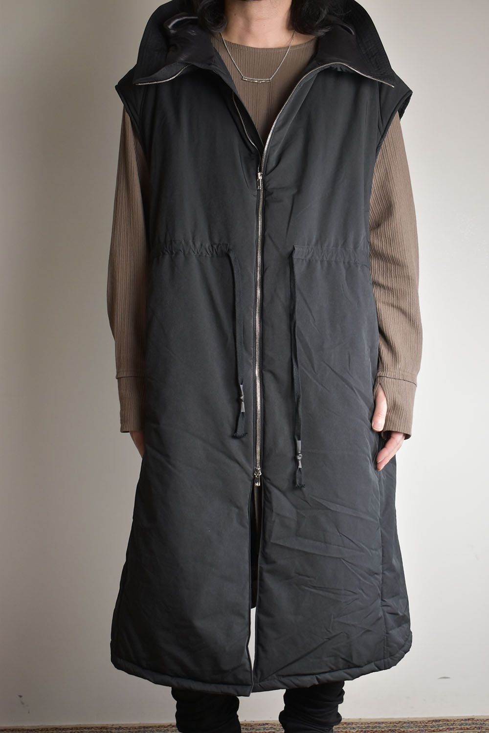 Chill Buster Sleeve Less Long Parka"Black"/チルバスタースリーブレスロングパーカー"ブラック"