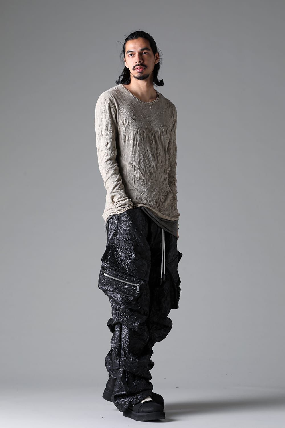 《2025AW先行予約》Layered Long Top"BK×WH/IV×GY/BK×BR/BK×BK/IV×IV/BR×GY" / レイヤードロングトップ"ブラック×ホワイト/アイボリー×グレー/ブラック×ブラウン/ブラック×ブラック/アイボリー×アイボリー/ブラウン×グレー"