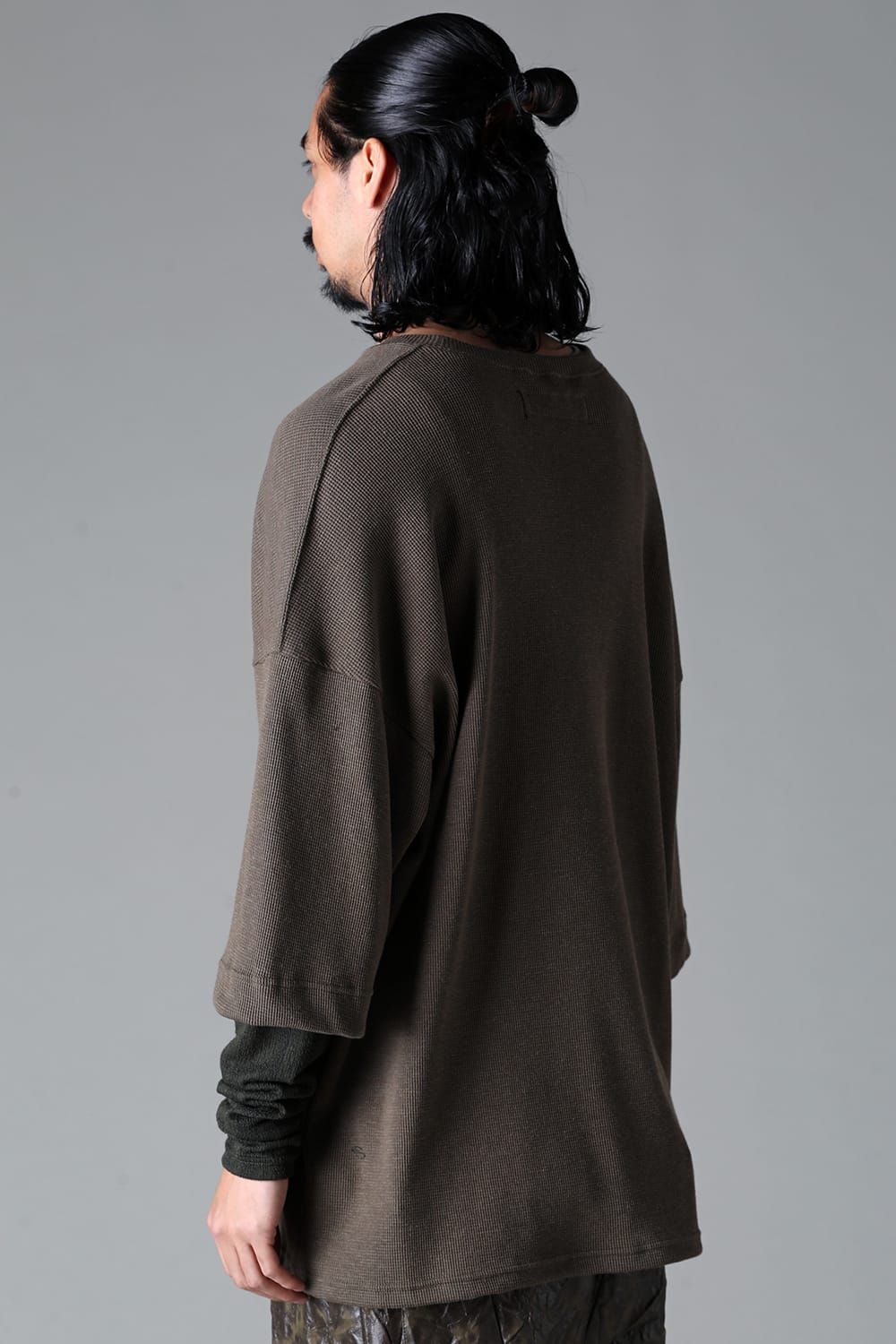 《2025AW先行予約》Layered Crew Neck Top"Black / Beige /Khaki /Grey /D.Grey" / レイヤードクルーネックトップ"ブラック/ベージュ/カーキ/グレー/ダークグレー"