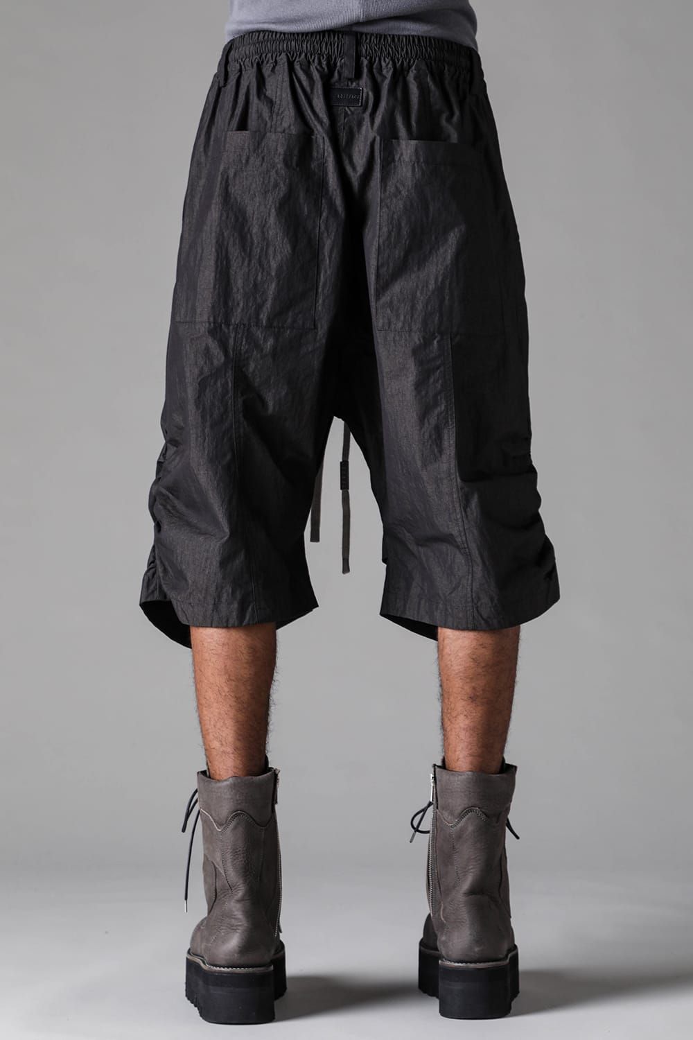 《2027SS先行予約》Cotton Nylon Side Gather Shorts"Black" / コットンナイロンサイドギャザーショーツ"ブラック"
