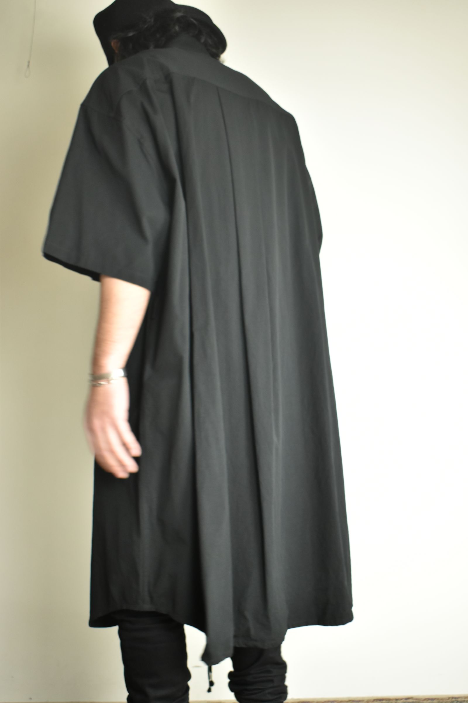 Cotton Broad Short-Sleeved Big Shirt &Dress"Black" / コットンブロード半袖ビッグシャツ / ワンピース"ブラック"