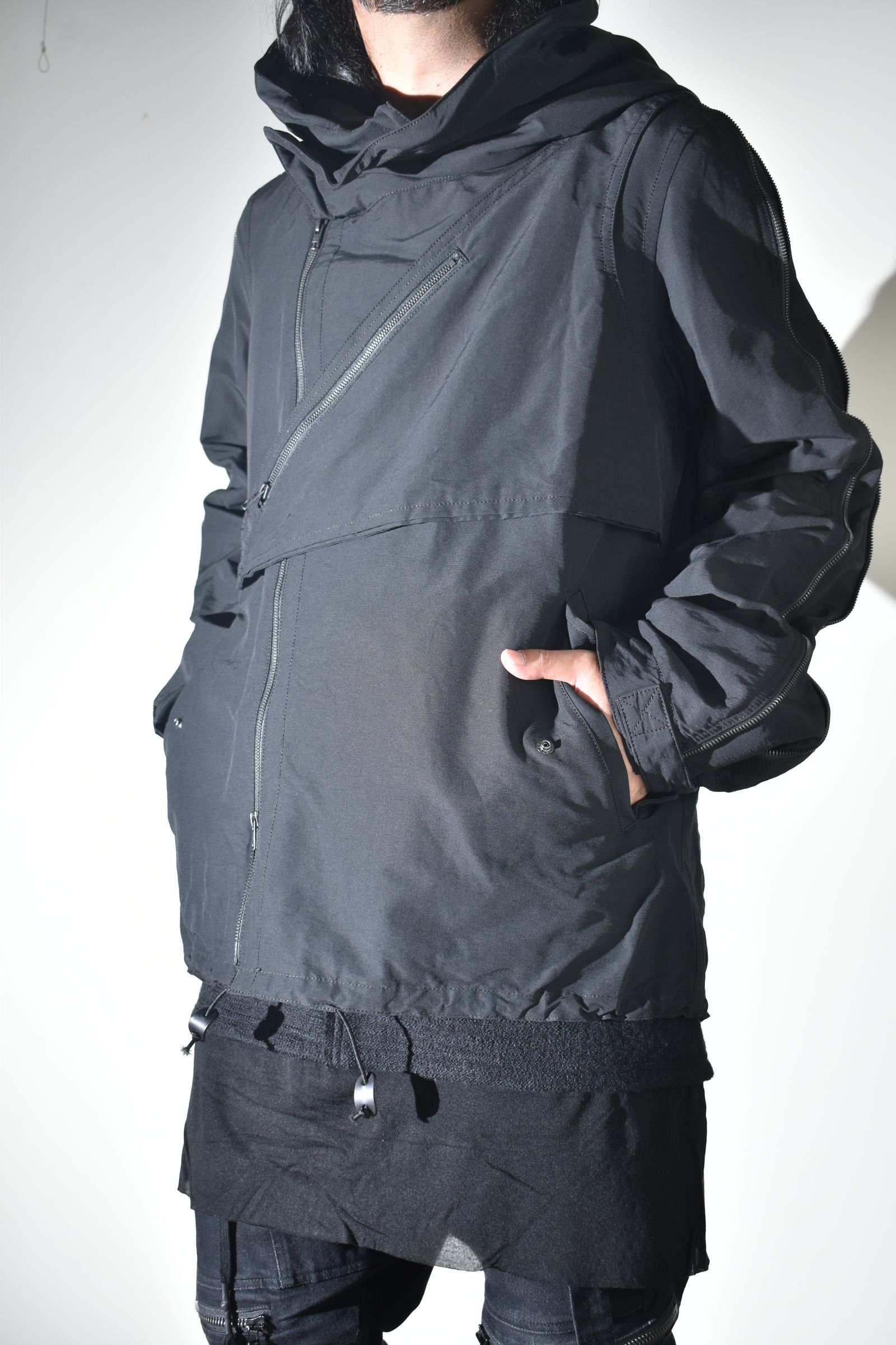 Multi Zip Short Mods Coat"Black" / マルチジップショートモッズコート"ブラック"
