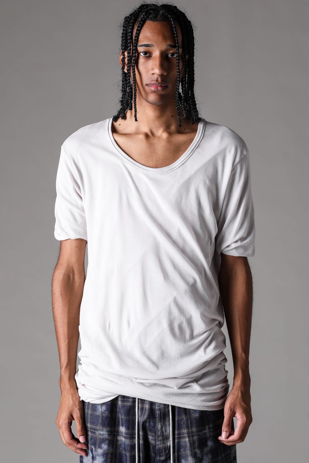 《2027SS先行予約》Sheer High Twist Rib Double Layered Tee "Black / L.Beige / L.Grey / D.Grey" / シアーハイツイストリブレイヤードTee"ブラック /ライトベージュ /ライトグレー/ ダークグレー"