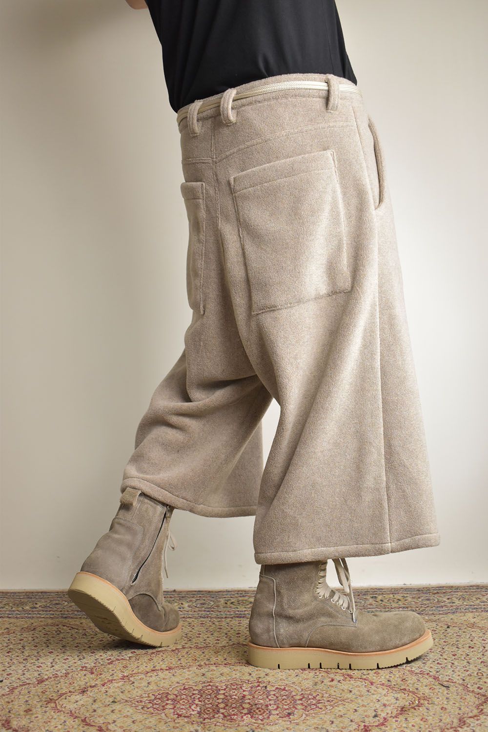 Fleece Over Cropped Pants"Beige"/フリースオーバークロップドパンツ"ベージュ"