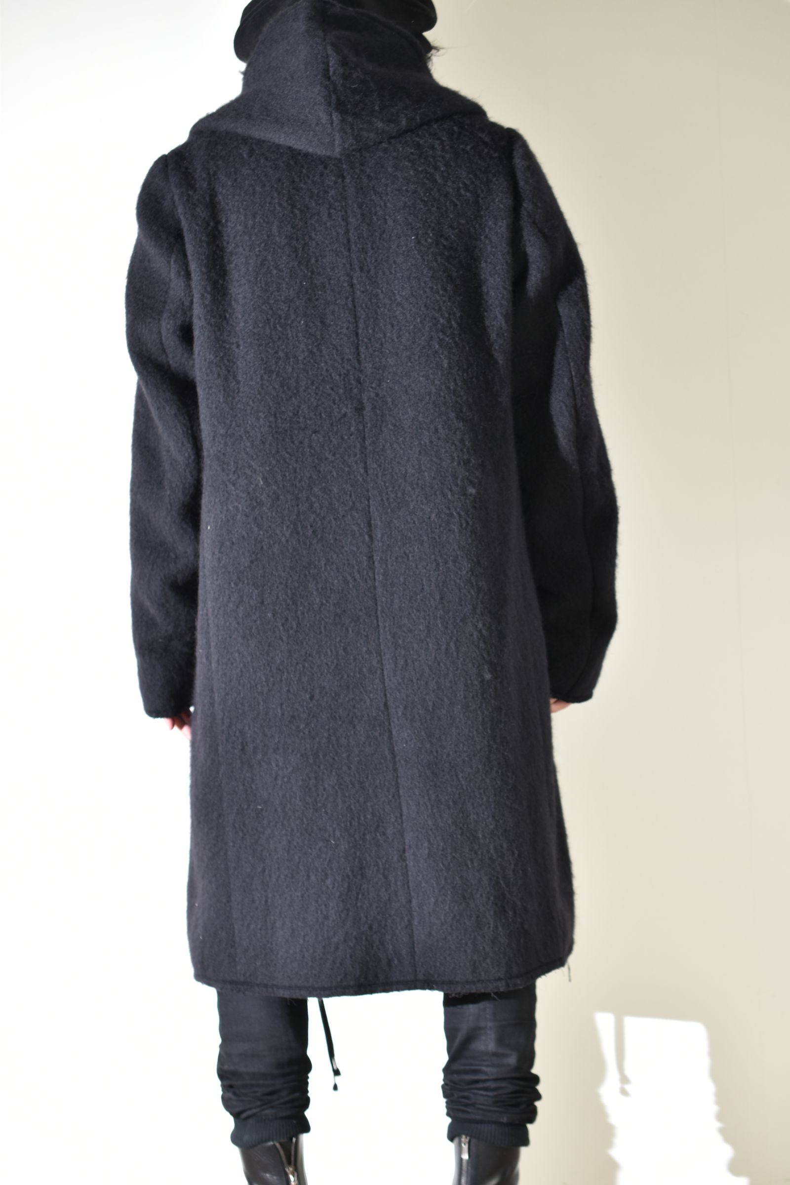 Shawl Collar Hoodie Coat "Black" / ショールカラーフーディコート"ブラック"