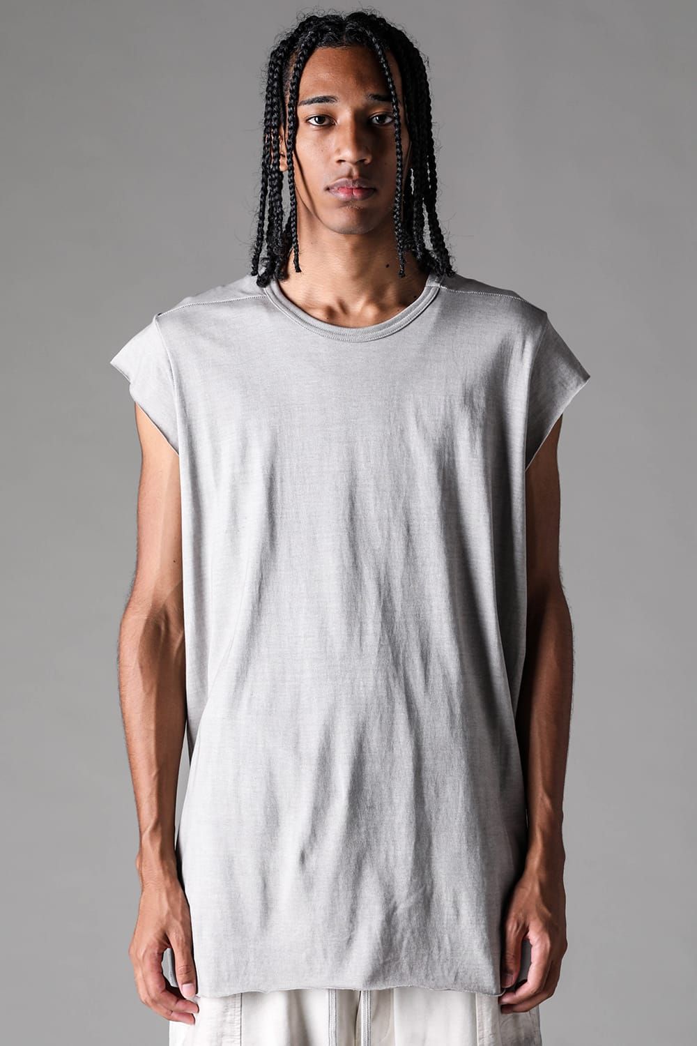 《2027SS先行予約》Sumi Dyed Lightweight French Terry Tank Top "L.Grey" / 墨染ミニ裏毛タンクトップ"ライトグレー"