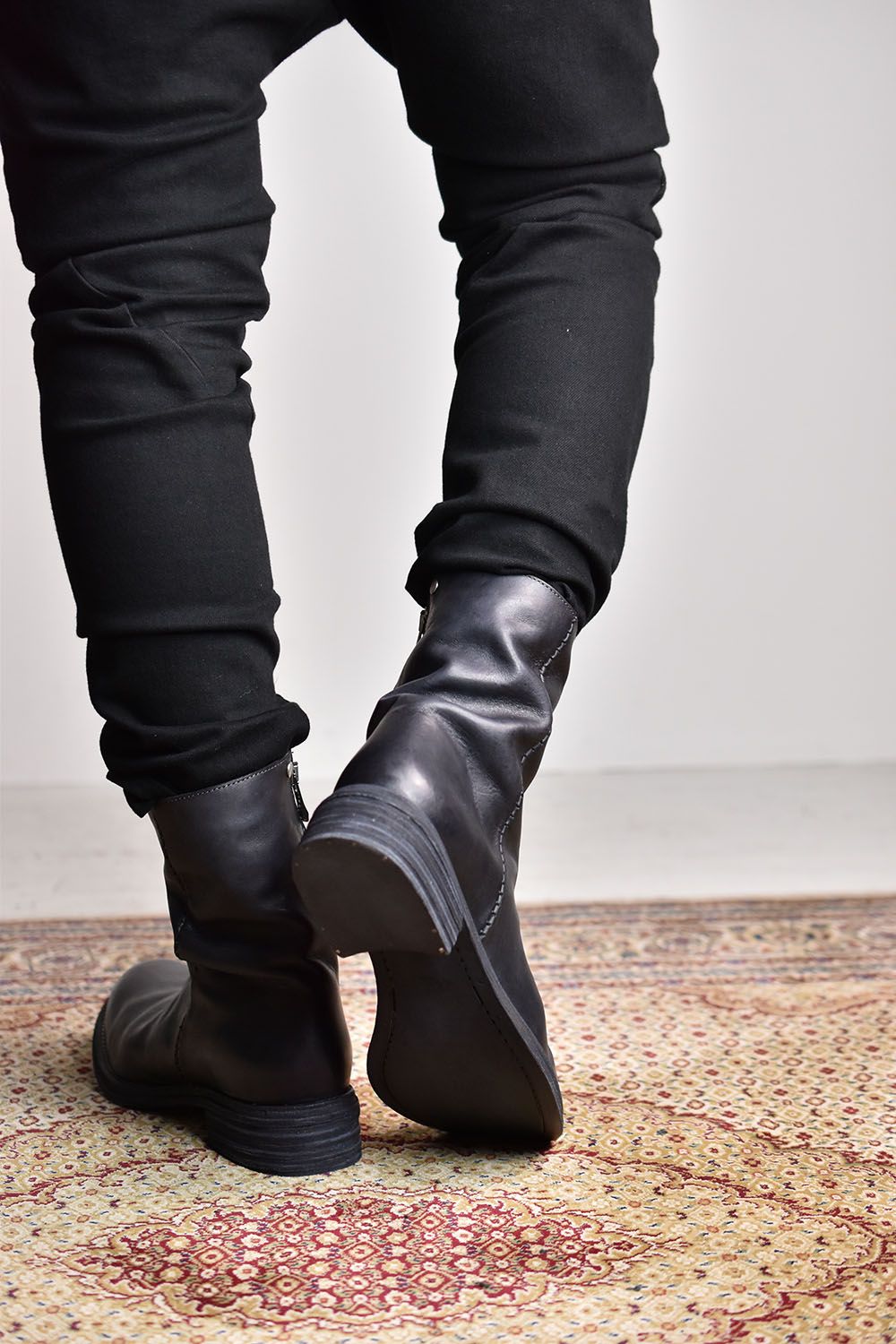 xx incarnation Itary Horse Garment Dye Side Zip Boot"Black"/イタリーホース製品染サイドジップブーツ"ブラック"