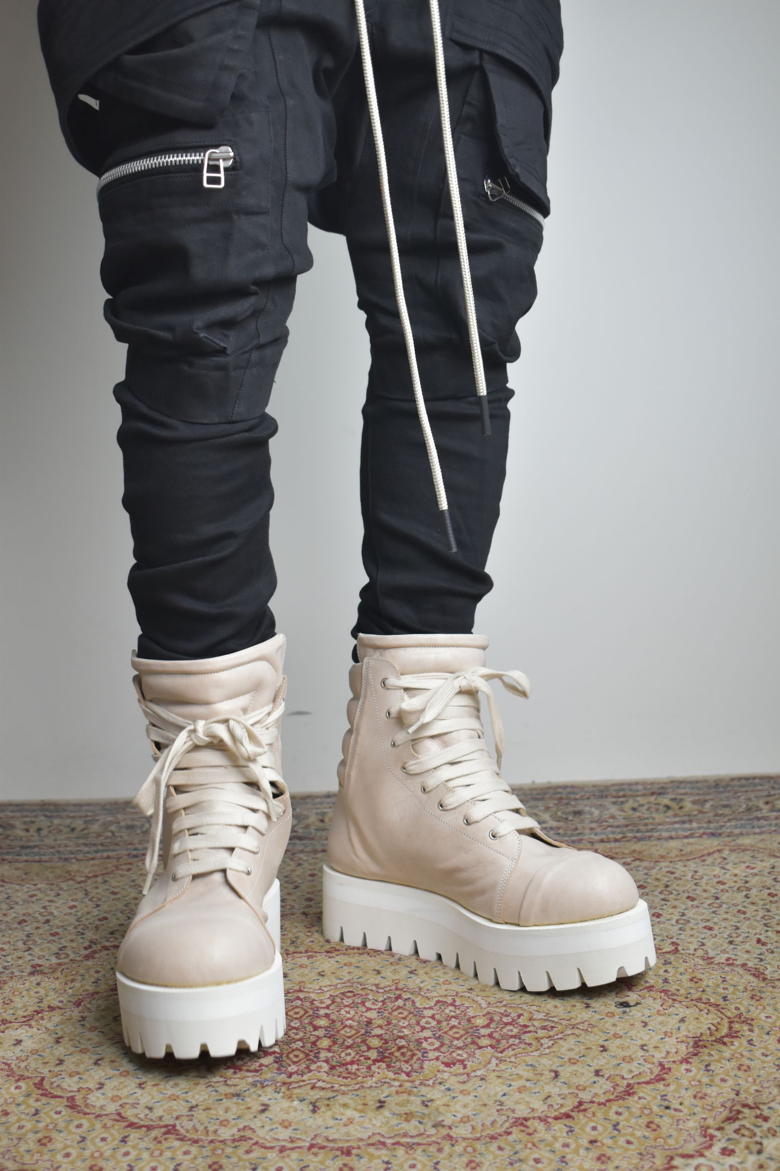 Sneaker Boots"Ash Pink×White" / スニーカーブーツ"アッシュピンク×ホワイト"