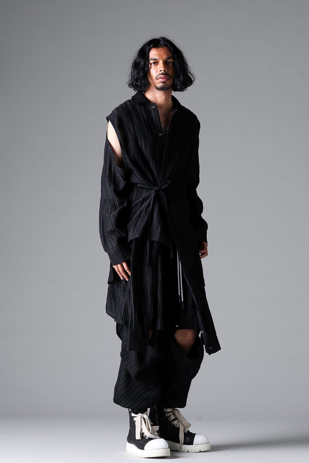 《2026SS先行予約》Front Tuck wide Jogger Pants"Black / Sand" /フロントタックワイドジョガーパンツ"ブラック/サンド"