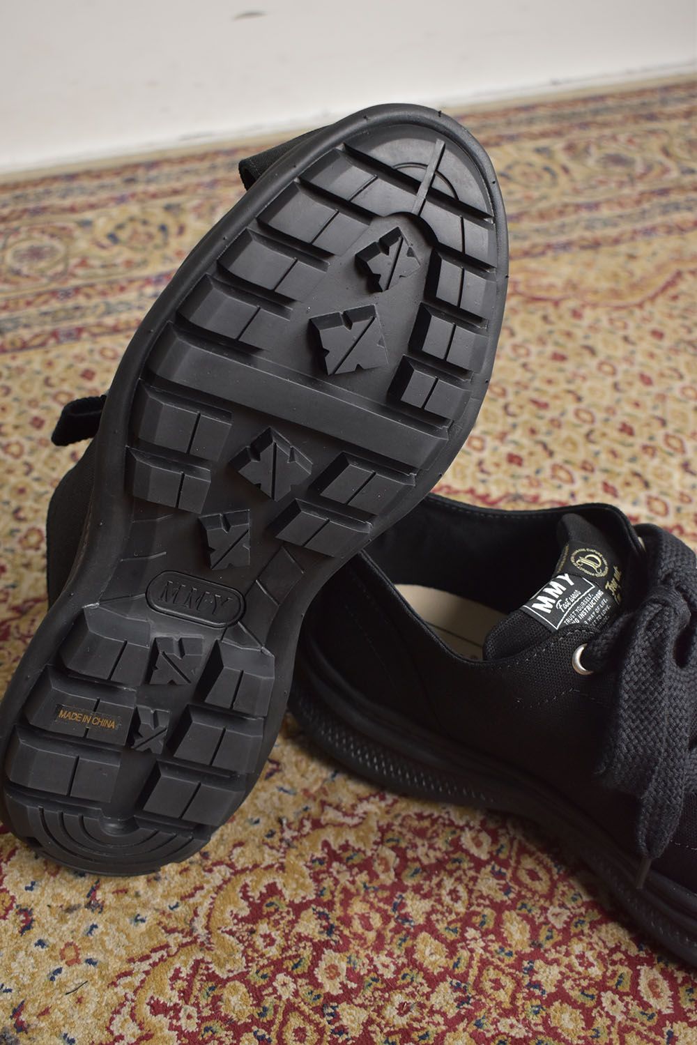 Roll-Tongue Staining  Shose feat. MIHARA YASUHIRO"Black×Black"/ロールトゥステイニングシューズ ×ミハラヤスヒロ"ブラック"ブラック×ブラック"
