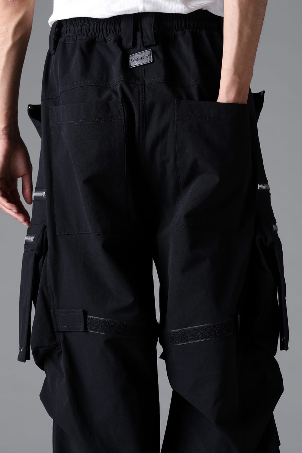 《2026SS先行予約》Stretch Nylon Cargo Tuck Wide Pants"Black" / ストレッチナイロンカーゴタックワイドパンツ"ブラック"
