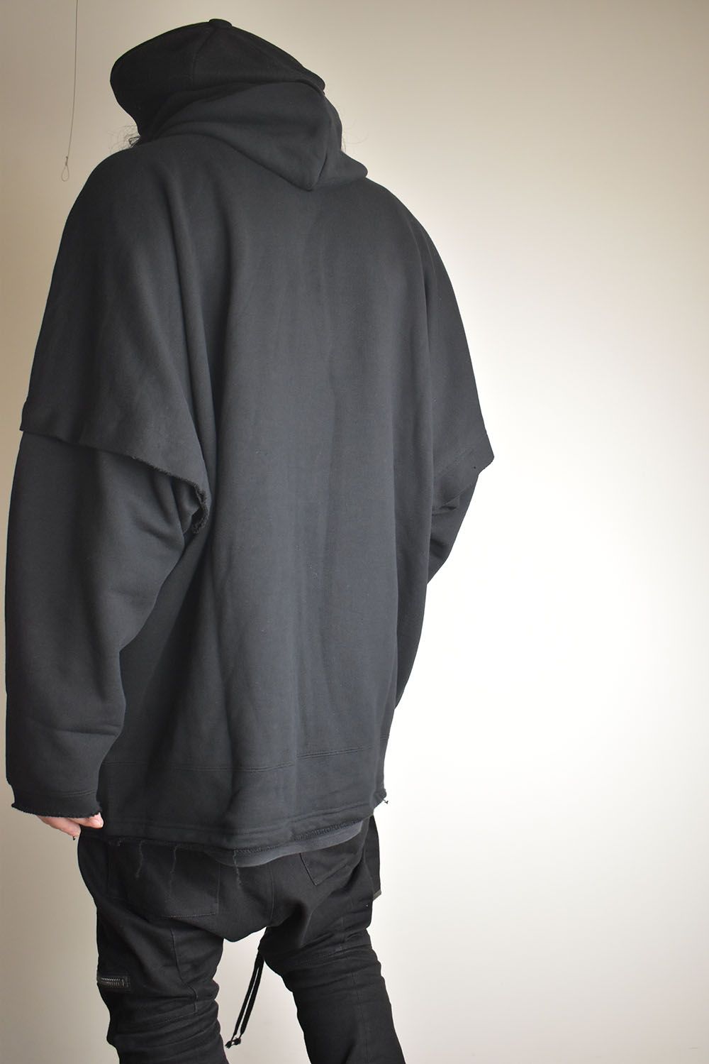 Sweat Oversize Zip Up Hoodie"Black" / スウェットオーバーサイズジップアップパーカ"ブラック"