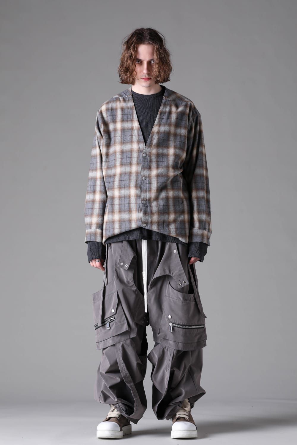 《2026AW先行予約》Plaid Cardigan Shirts""Soft Greige / Black Camel / Warm Brown" " / プレイドカーディガンシャツ"ソフトグレージュ/ブラックキャメル/ウォームブラウン"