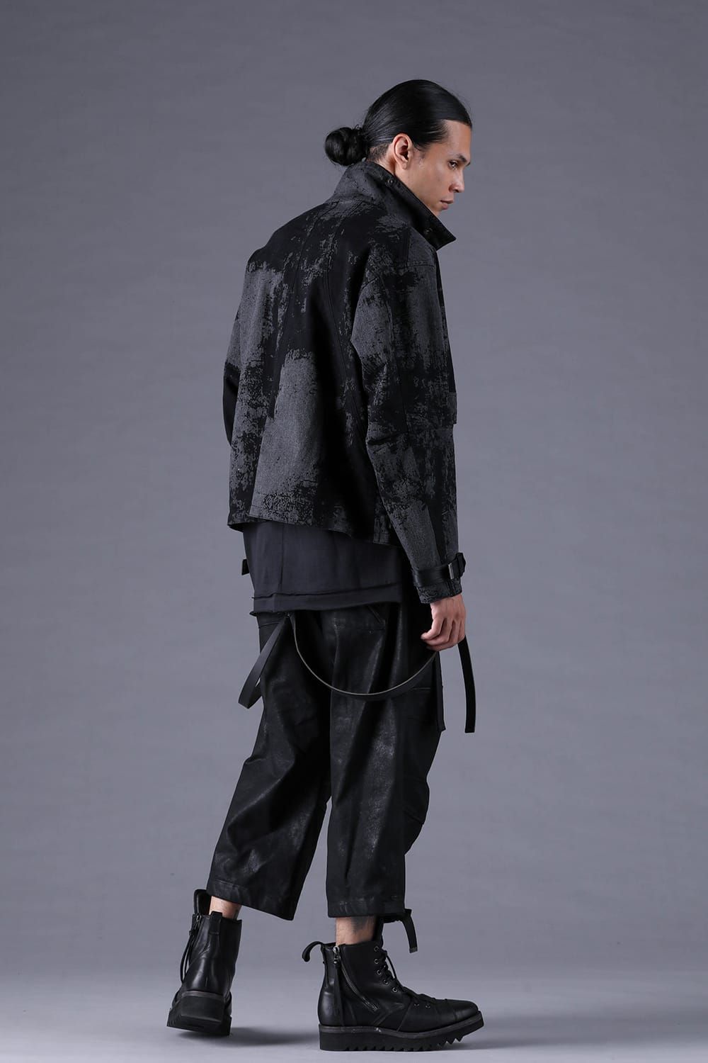 《2027SS先行予約分》Product Coated Dry Jersey Wide-Leg Cropped Pants"Black" / 製品コーティングドライジャージーワイドクロップドパンツ"ブラック"