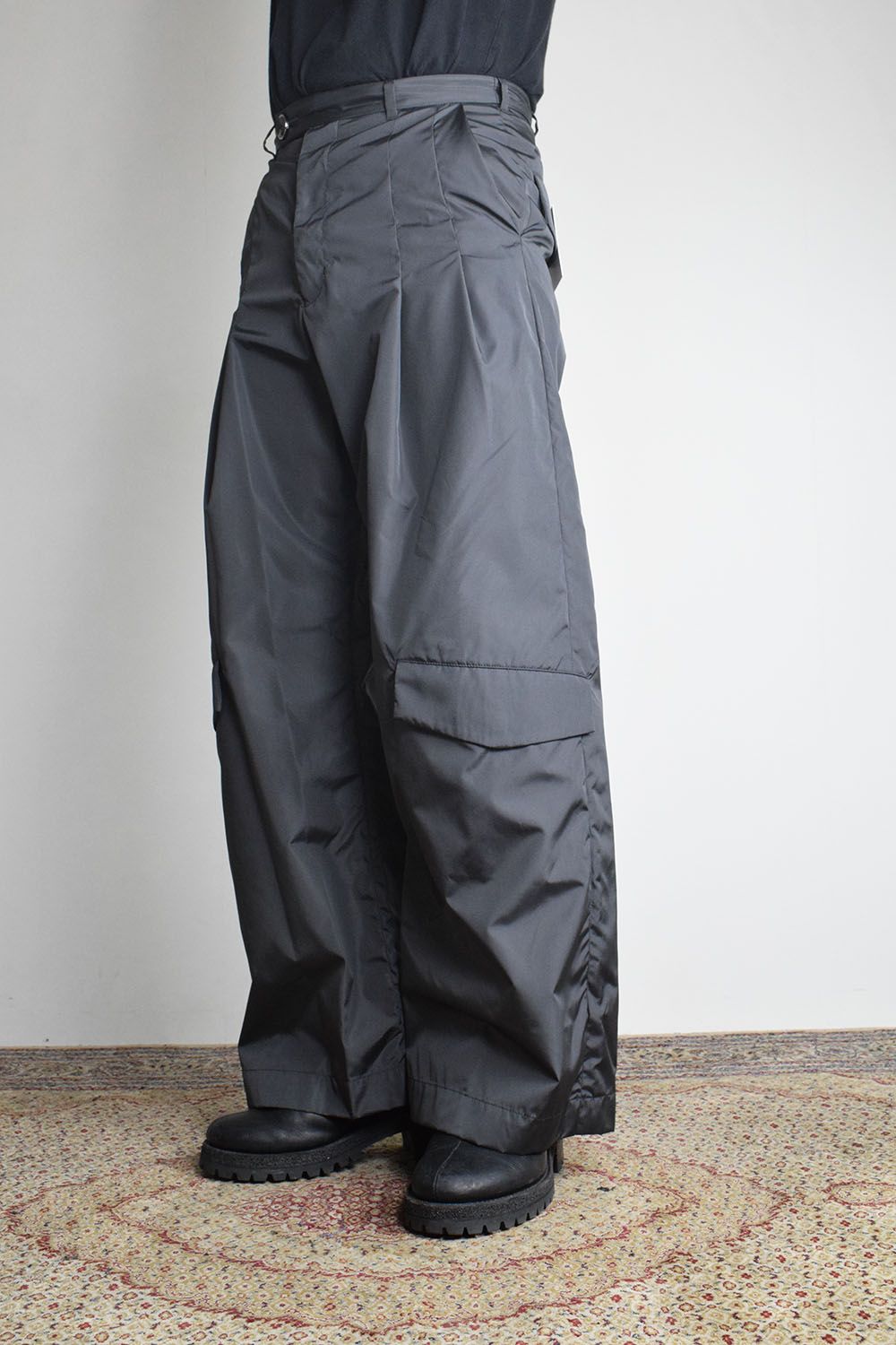 Shingle Flap Baggy Trousers "Charcoal" / シンフラップバギートラウザー"チャコール"
