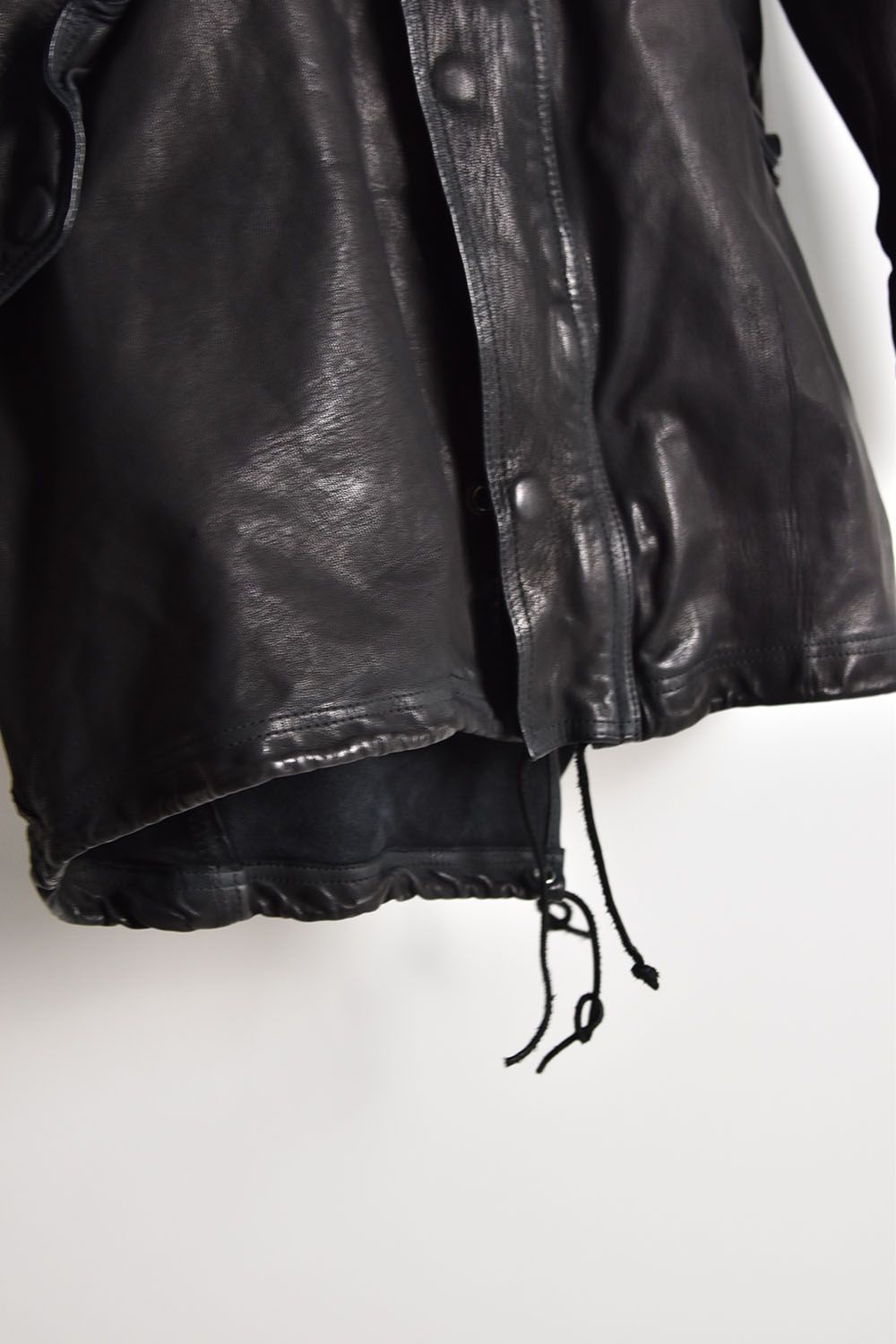 Goat Leather Mods Coat"Black"/ ゴートタンニン製品染モッズコート"ブラック"