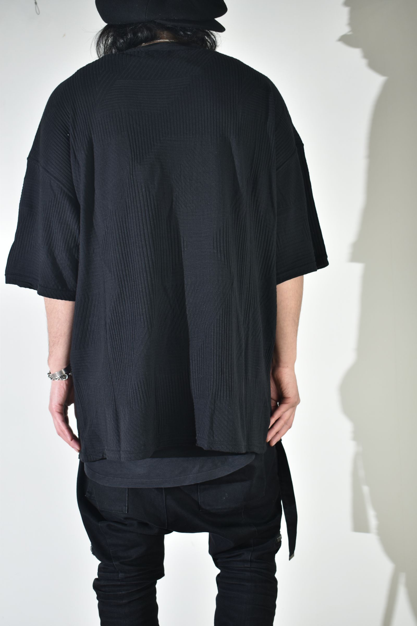 Deformed Stripe Pattern Jumbo Tee "Black" /ディフォルメドストライプパターンジャンボTee"ブラック"