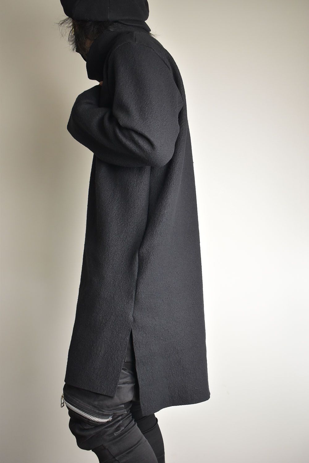 High Neck Long Pullover"Black"/ ハイネックロングプルオーバー"ブラック"