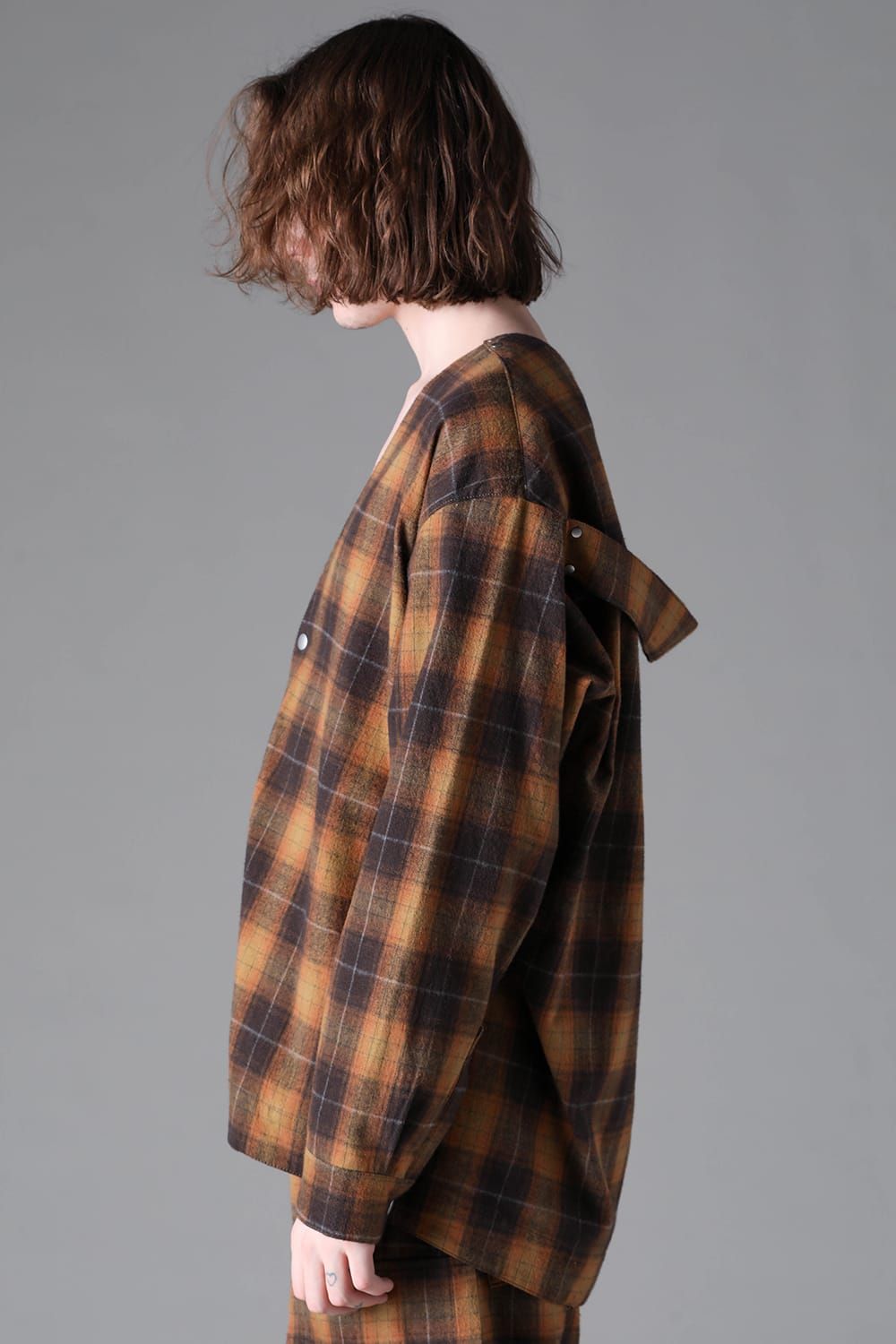 《2026AW先行予約》Plaid Cardigan Shirts""Soft Greige / Black Camel / Warm Brown" " / プレイドカーディガンシャツ"ソフトグレージュ/ブラックキャメル/ウォームブラウン"