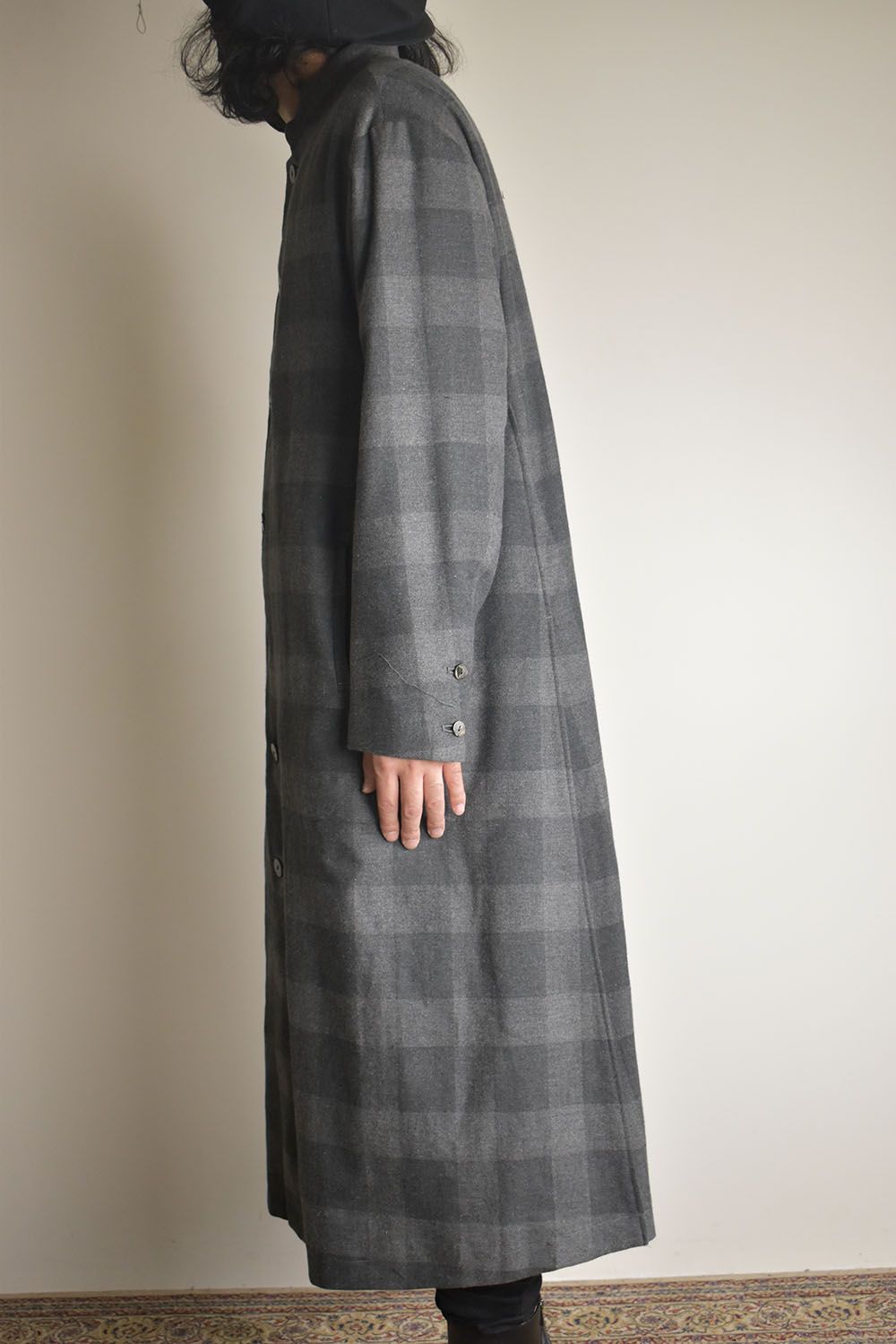Mao Collar Long Coat"Grey" / マオカラーロングコート"グレー"