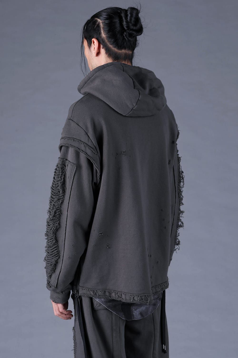 Untwisted Yarn Fleece Shotgun Zip-Up Hoodie"Charcoal" / 無撚糸裏毛ショットガンジップアップフーディー"チャコール"