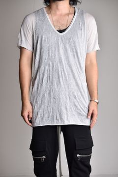 《2026SS先行予約》Gauze Washer V Neck Tee"Black/White/Ivory/Beige/Grey" / ガーゼワッシャーVネックTee"ブラック/ホワイト/アイボリー/ベージュ/グレー"
