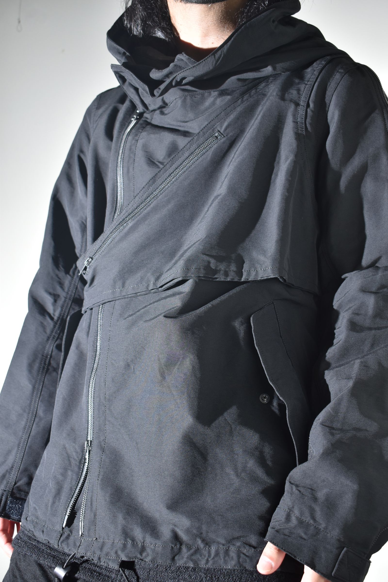 Multi Zip Short Mods Coat"Black" / マルチジップショートモッズコート"ブラック"