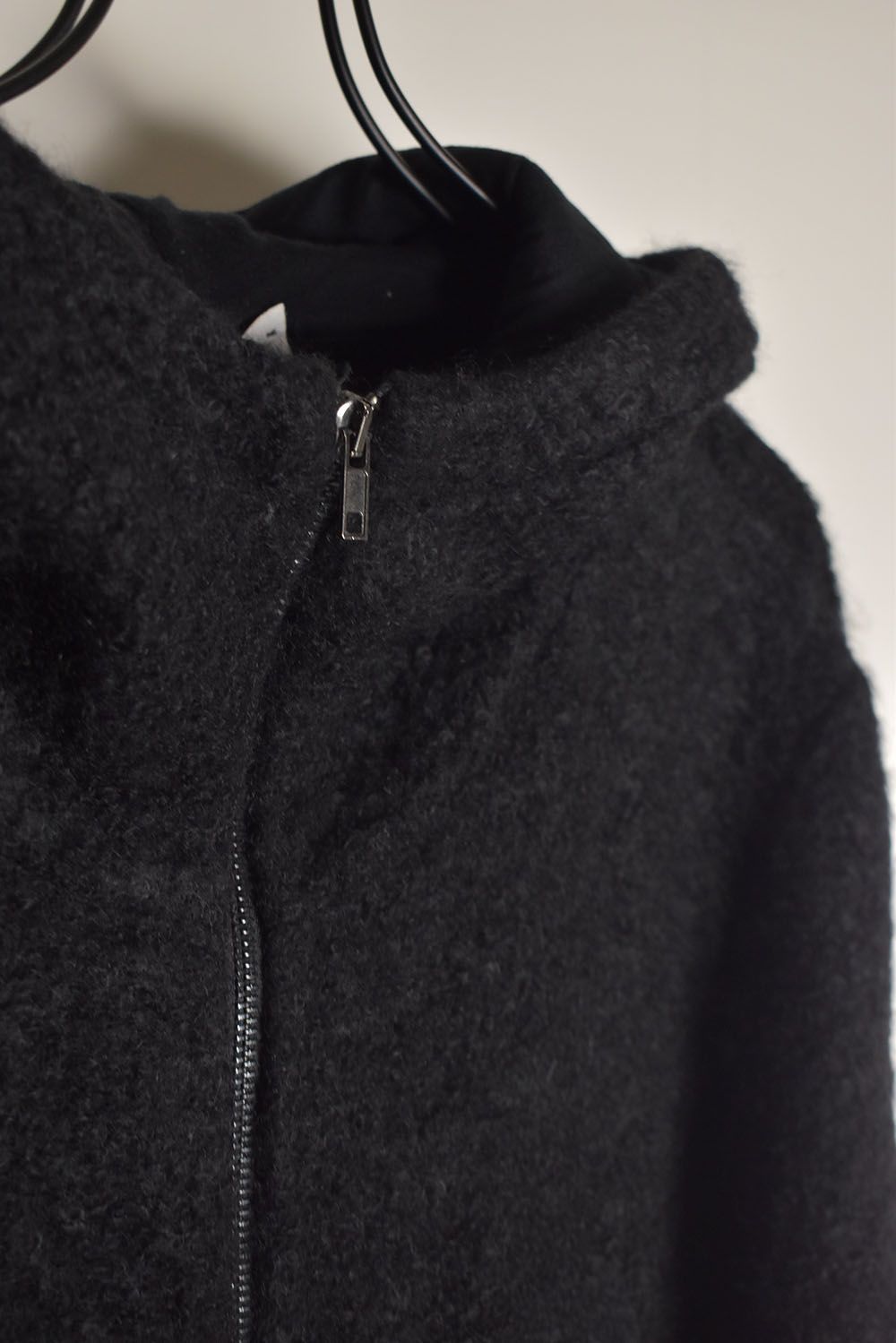 Mohair Knit Zip Hoodie "Black" / モヘアニットジップフーディ"ブラック"
