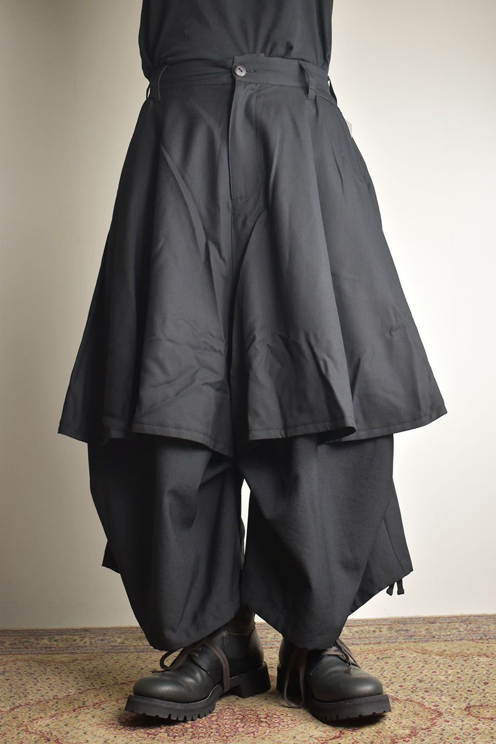 Layerd Super Wide Sarouel"Black" / レイヤードスーパーワイドサルエル"ブラック"