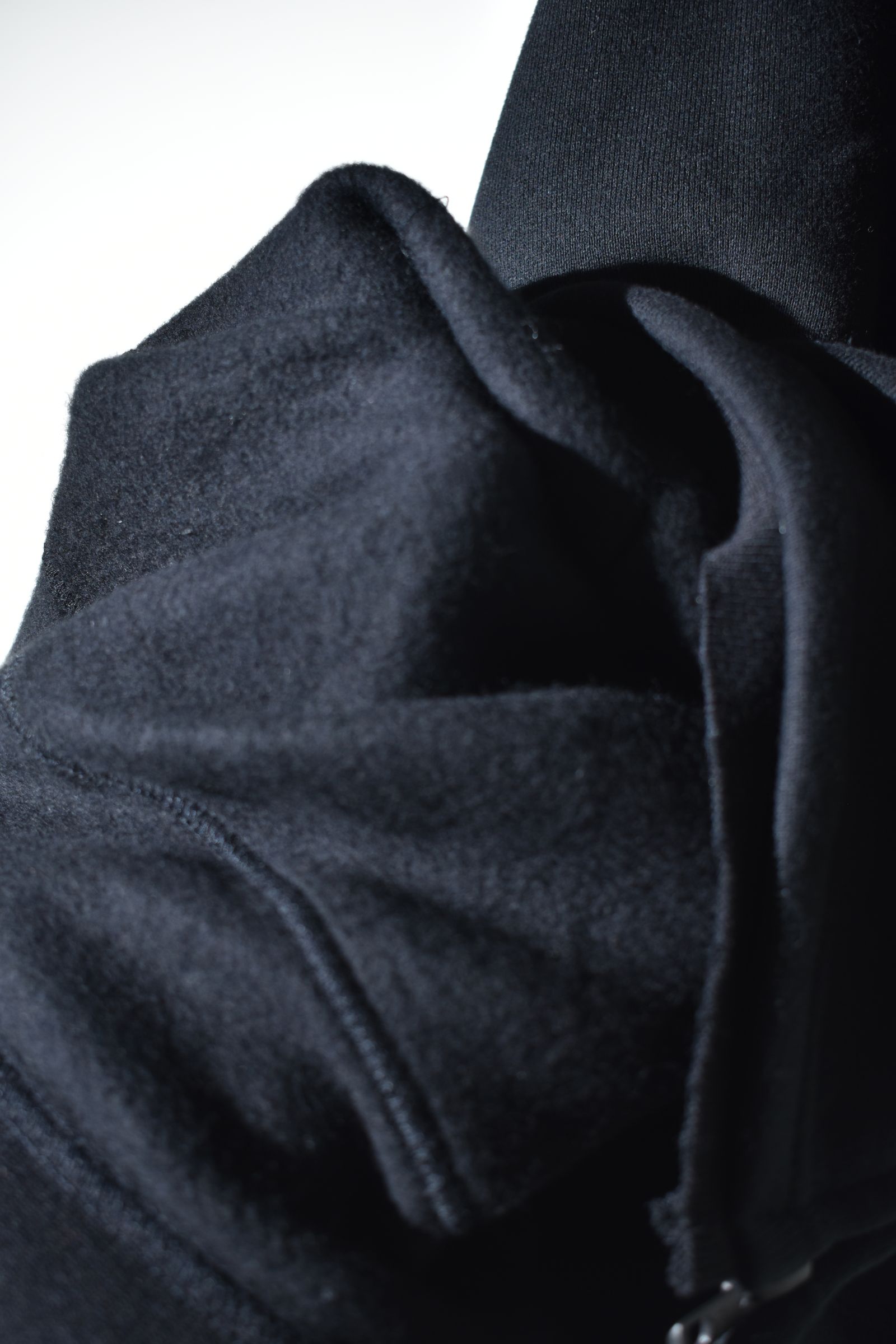 Over Size Sleeve Less Zip Up Parker"Black" / オーバーサイズスリーブレスジップアップパーカー"ブラック"