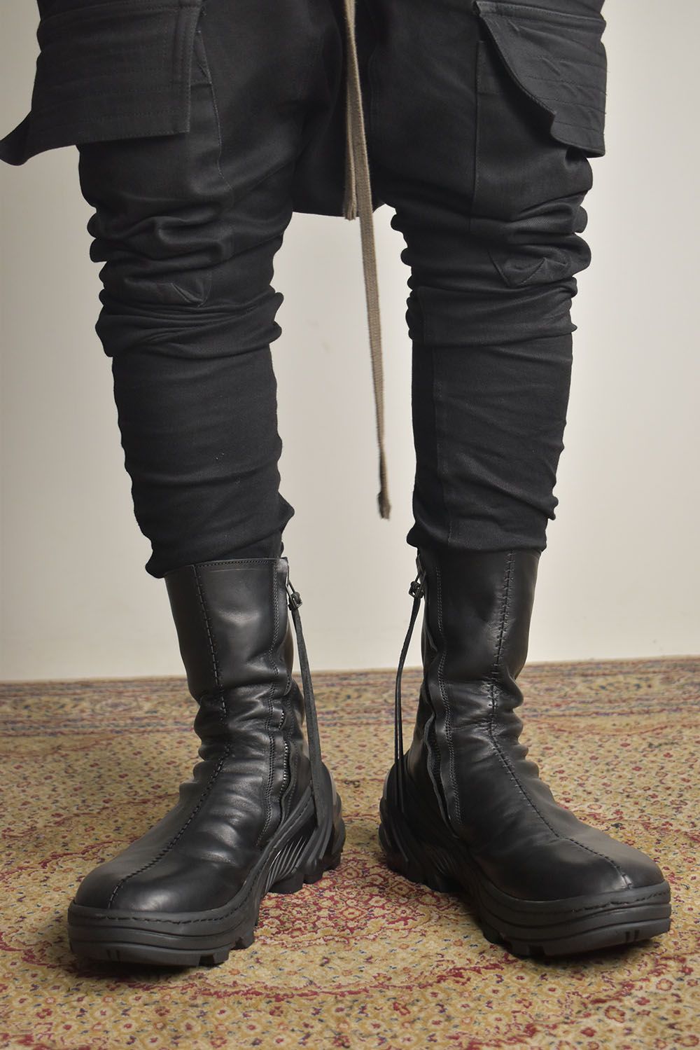 Over Lock Side Zip Boots_Maryam Horse Front "Black" / オーバーロックサイドジップブーツ マリアムホースフロント"ブラック"