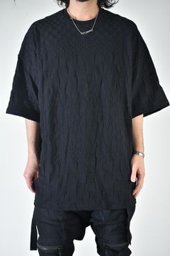Gradient Plaid Pattern Jumbo Tee"Black" / グラデーションチェックパターンジャンボTee"ブラック"