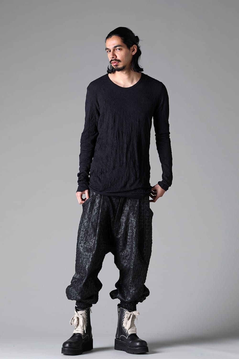 《2025AW先行予約》Layered Long Top"BK×WH/IV×GY/BK×BR/BK×BK/IV×IV/BR×GY" / レイヤードロングトップ"ブラック×ホワイト/アイボリー×グレー/ブラック×ブラウン/ブラック×ブラック/アイボリー×アイボリー/ブラウン×グレー"