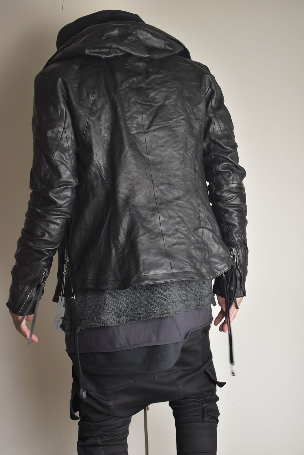 Horse Leather Hood Attachd Jacket "Black" / ホースレザーフードアタッチドジャケット"ブラック"