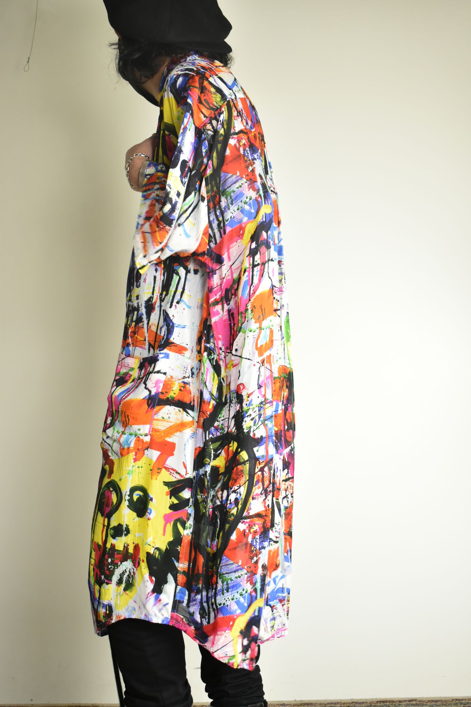 Rayon Chiffon Inkjet Print Short-Sleeved Big Shirt&Dress"Color Print" / レーヨンシフォンインクジェットプリント半袖ビッグシャツ / ワンピース"カラープリント"