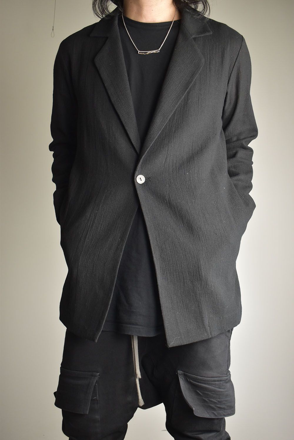 Linen Cotton Jacket"Black" / リネンコットンジャケット"ブラック"