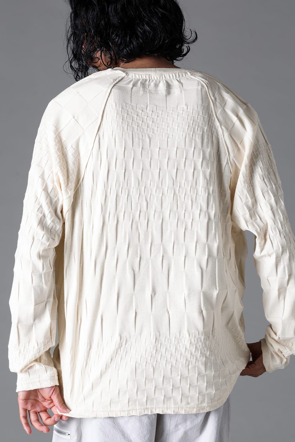 《2026SS先行予約》Gradient Plaid Pattern Shiva Long Sleeve Tee "Black / Cream" / グラデーションチェックパターンシヴァロングスリーブ"ブラック/クリーム"