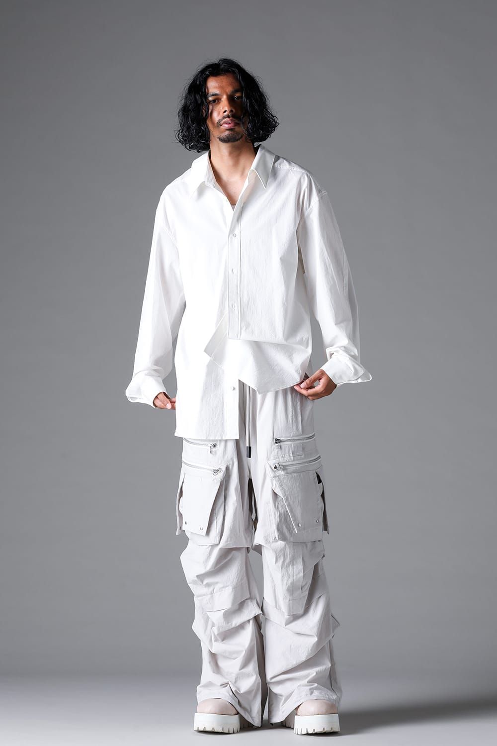 《2026SS先行予約》Cargo Tuck Wide Pants"Black / White /Stone" / カーゴタックワイドパンツ"ブラック/ホワイト/ストーン"