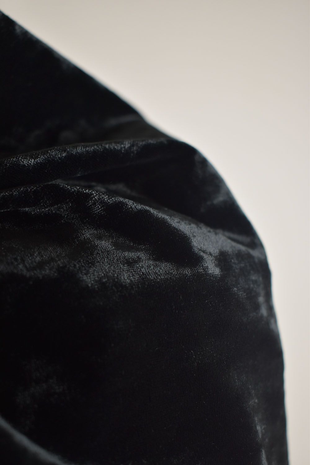 Washer Velor Jumbo Crew Neck Top"Black" / ワッシャーベロアジャンボクルーネックトップ"ブラック"