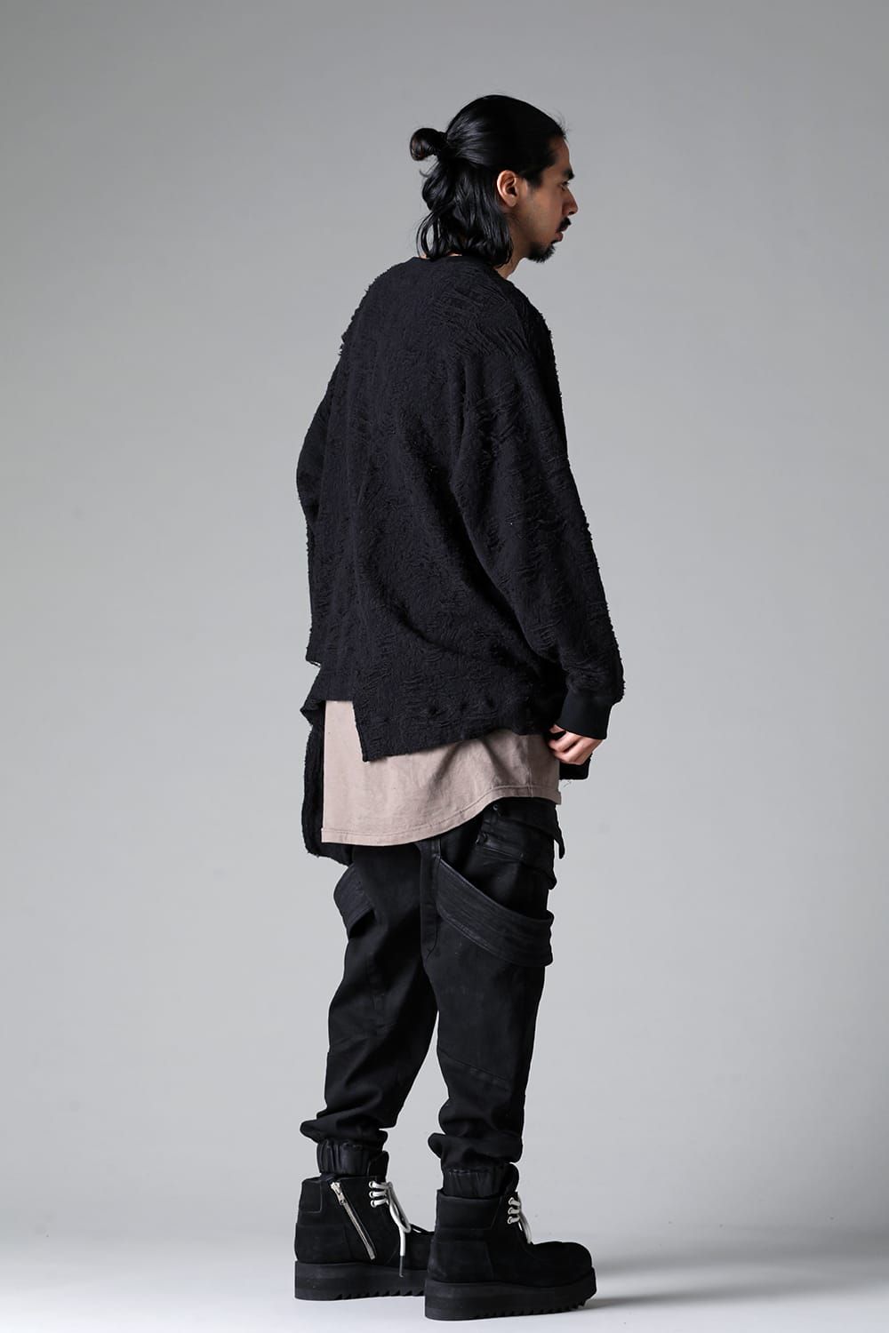 《2025AW先行予約》Coated Belt Cargo Jogger Denim"Black" / コーティングベルトカーゴジョガーデニム"ブラック"