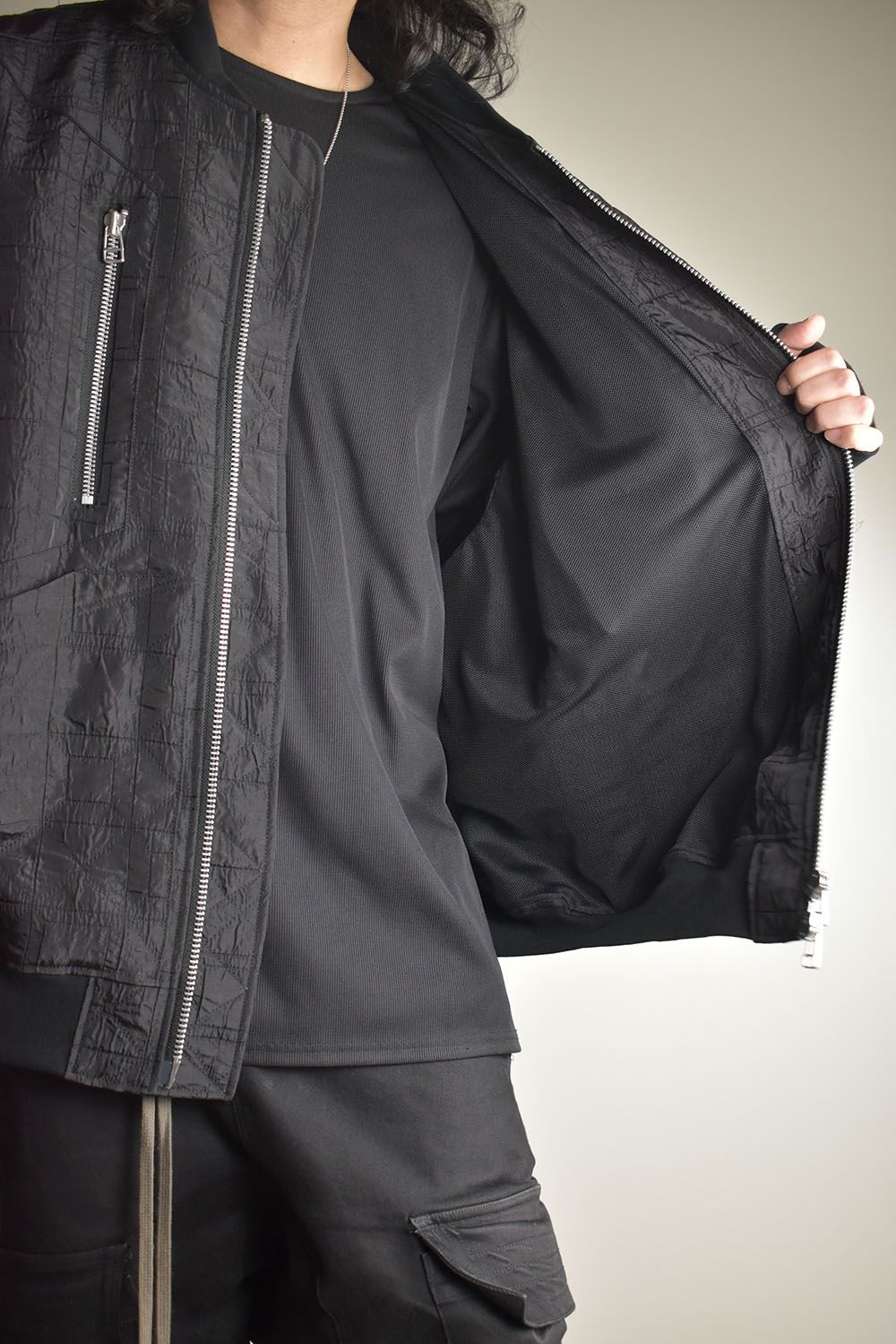 Geometry Jumbo MA-1 Blouson"Black" / ジオメトリージャンボMA-1ブルゾン"ブラック"