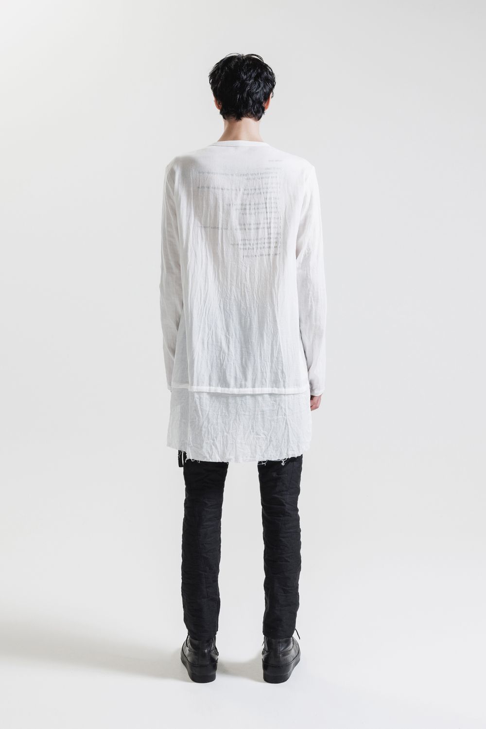 Round Neck Reversible Gauze Shirt"Off White" / ラウンドネックリバーシブルガーゼシャツ"オフホワイト"