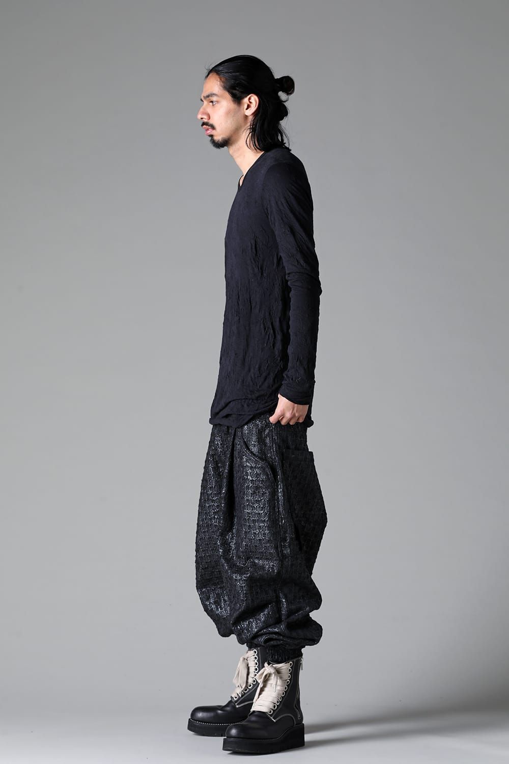 《2025AW先行予約》Layered Long Top"BK×WH/IV×GY/BK×BR/BK×BK/IV×IV/BR×GY" / レイヤードロングトップ"ブラック×ホワイト/アイボリー×グレー/ブラック×ブラウン/ブラック×ブラック/アイボリー×アイボリー/ブラウン×グレー"