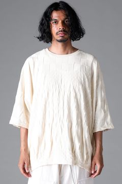 《2026SS先行予約》Gradient Plaid Pattern Dolman Tee"Black / Cream" / グラデーションチェックパターンドルマンTee"ブラック/クリーム"