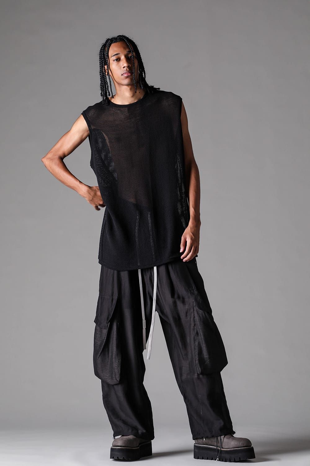 《2027SS先行予約》Mesh Tank Top "Black" / メッシュタンクトップ "ブラック"