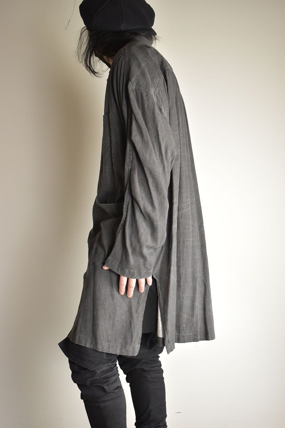 Pigmented Viera Shop Coat"Charcoal" / 顔料刷りビエラショップコート"チャコール"