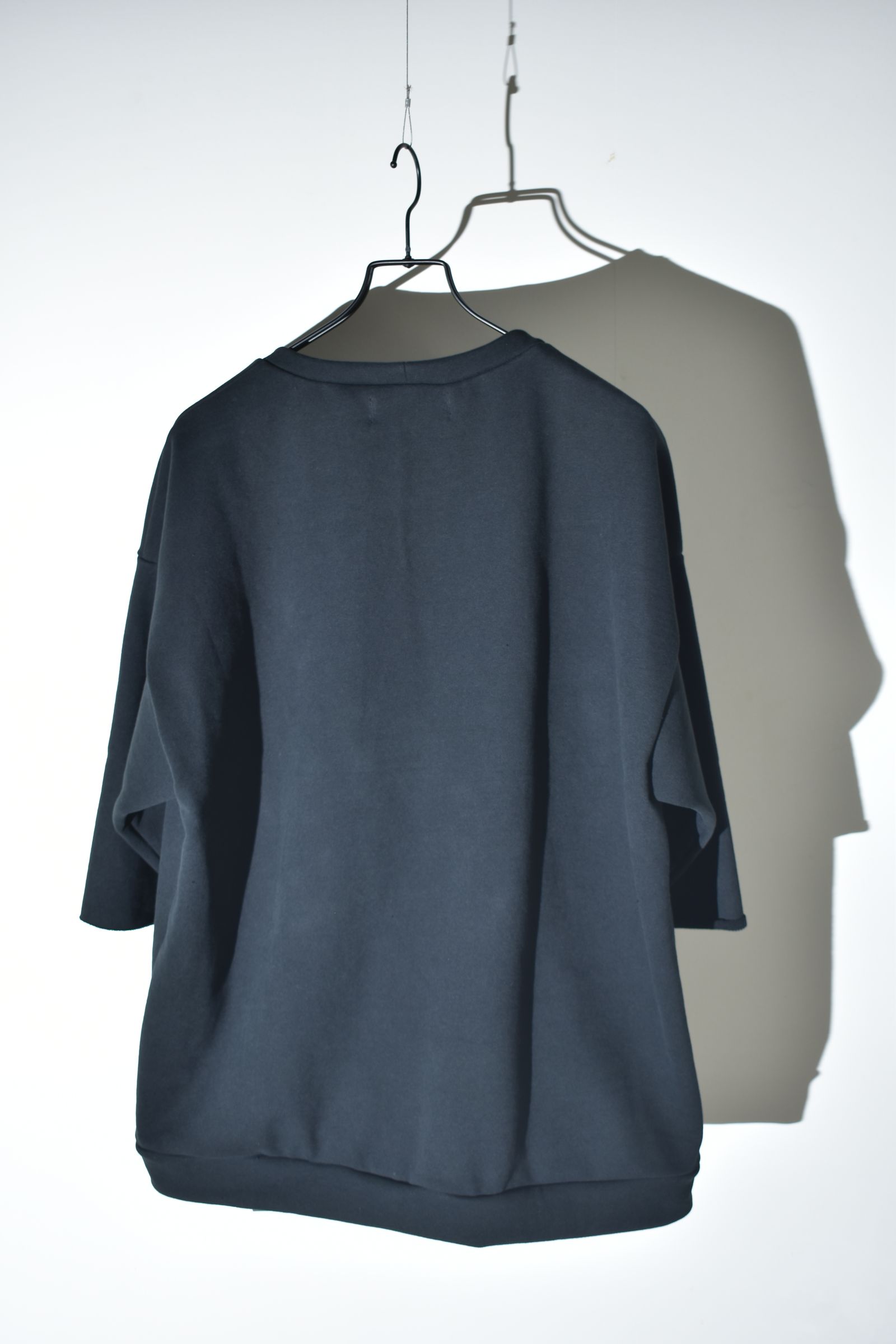 Short Sleeve Sweatshirt with Pocket"Black" / ショートスリーブスウェットシャツ ウィズポケット"ブラック"