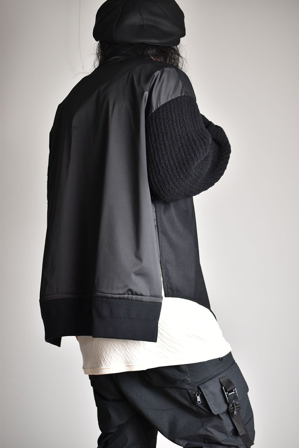 Knit Sleeve Shirts"Black"/ニットスリーブシャツ"ブラック"